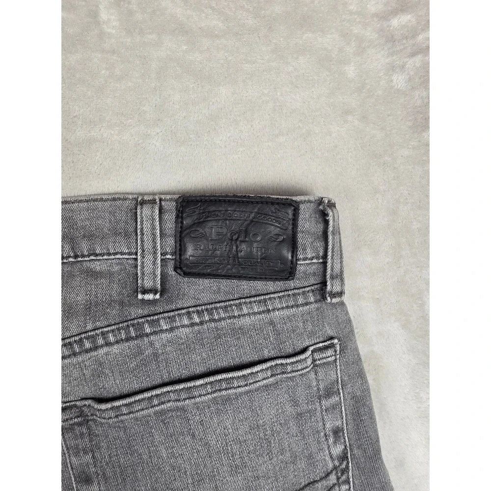 Polo Ralph Lauren Jeans Men 40x32 Gray Sullivan Slim Fit Denim Pants Black Label